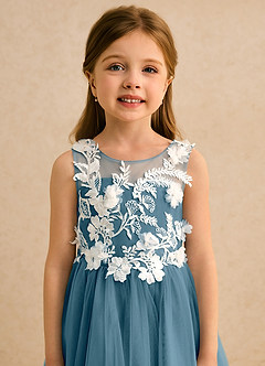 Azazie Mixie Sukienki dla dziewczynek sypiących kwiaty Suknia balowa Koronka Sznurówka Długość kostki Sukienka image7