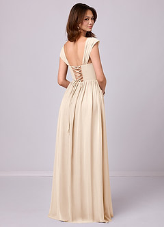 Barbie ♥ Azazie Bridesmaid Dresses White Alabaster A-Line Corset Chiffon Dress image10