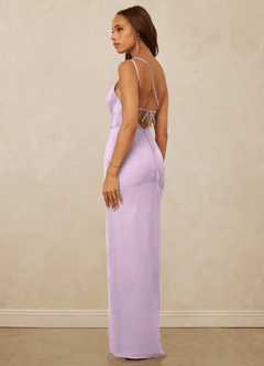 Christian Siriano Bridal for Azazie 1003 Bridesmaid Dresses Frosted Lilac Sheath One Shoulder Chiffon Dress image7