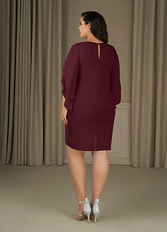 Azazie Carter Moeder van de bruid jurken Kolom Jurk van Rek chiffon Ruches Cabernet image8