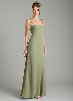 Azazie Ellia Bridesmaid Dresses Pistachio A-Line Bow Chiffon Dress image4