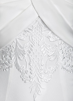 Azazie Gina Wedding Dresses Diamond White Mermaid Square Neckline Crepe Back Satin Dress image4
