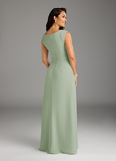 Azazie Bettina Mother of the Bride Dresses Dusty Sage A-Line Lace Chiffon Dress image7