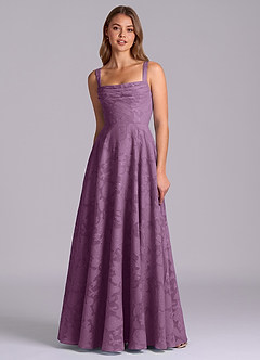 Azazie Shaude Bridesmaid Dresses Wisteria A-Line Pleated Floral Burnout Dress image6