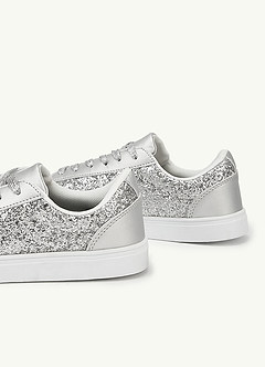 front Sneakers da tennis glitterate