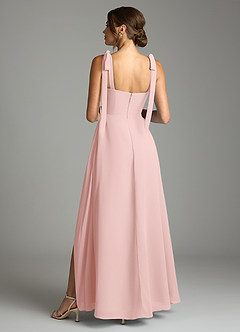 Azazie Debra Bridesmaid Dresses Powder Pink A-Line with Pockets Chiffon Convertible Dress image10