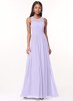 Azazie Nina Brautjungfernkleider A-Linie Plissee Chiffon Kleid Flieder image1