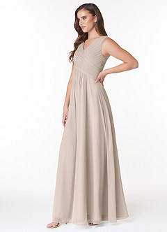 Azazie Flora Bridesmaid Dresses Frost A-Line Pleated Chiffon Dress image3