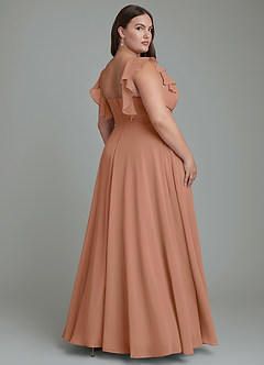 Azazie Leilani Bridesmaid Dresses Bronzer A-Line Pleated Chiffon Dress image7