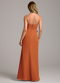 Azazie Tahlia Abiti da Damigella Abito A-Line in Chiffon Con Cintura Cannella image7