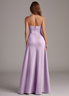 Azazie Wren Bridesmaid Dresses Frosted Lilac A-Line Strapless Stretch Satin Convertible Dress image5