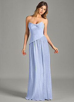 Azazie Becka Bridesmaid Dresses Ice A-Line Strapless Chiffon Dress image4