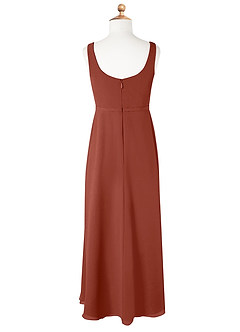 Azazie Renee Junior Auburn A-Line Side Slit Chiffon Dress image6