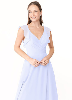 Azazie Yoko Bridesmaid Dresses Lavender A-Line Ruched Chiffon Dress image5