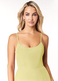 Azazie Moira Abiti da Damigella Abito A-Line in Chiffon con Scollo a U Sorbetto Al Limone image6