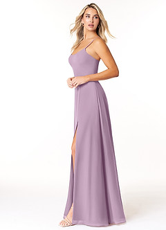 Azazie Moira Bridesmaid Dresses Wisteria A-Line Scoop Chiffon Dress image3