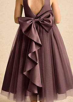 Azazie Solia Robe Demoiselle D'honneur Fillette Robe Princesse en Tulle Arc Expresso image7