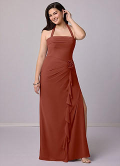 Barbie ♥ Azazie Bridesmaid Dresses Auburn Sheath Strapless Chiffon Convertible Dress image12