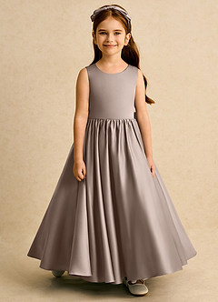 Azazie Nellia Flower Girl Klänningar Klä A-Line i Matt satäng Rosett image5