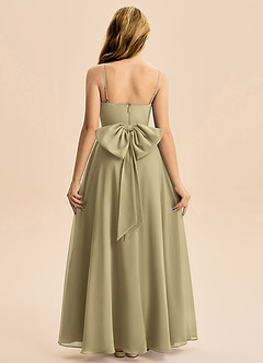 Azazie Bear Junior Moss Green A-Line Pleated Chiffon Dress image2