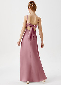 Azazie Shale Junior Vintage Mauve A-Line Stretch Satin Dress image4