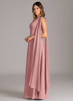 Azazie Tella Bridesmaid Dresses Dusty Rose A-Line One Shoulder Chiffon Dress image5