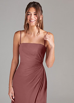 Azazie Aliani Bridesmaid Dresses Desert Rose Sheath Strapless Chiffon Convertible Dress image2