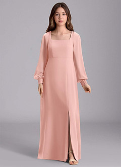 Azazie Bondi Junior Robe Trapèze en Mousseline de soie Blouson Rosette image7