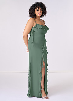 Barbie ♥ Azazie Bridesmaid Dresses Eucalyptus Sheath Bow Chiffon Dress image9