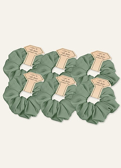 front Matching Color Bridesmaid Stretch Satin Over Size Scrunchie 6 pic Set