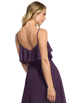 Azazie Jean Bridesmaid Dresses Plum A-Line Chiffon Convertible Dress image5