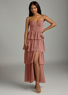 Azazie Kaiden Bridesmaid Dresses Cedar Rose A-Line Sweetheart Neckline Chiffon Dress image1