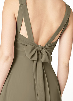 Azazie Julie At-home Try On Dresses Agave A-Line Sweetheart Neckline Chiffon Dress image5