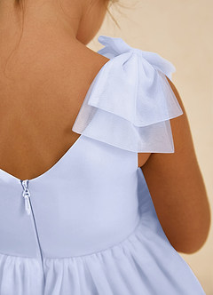 Azazie Vanellope Flower Girl Dresses Lavender A-Line Bow Tulle Dress image5
