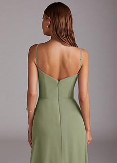 Azazie Marley Jurken voor bruidsmeisjes Converteerbaar Jurk van Chiffon met A-Lijn Off the Shoulder Pistache image10