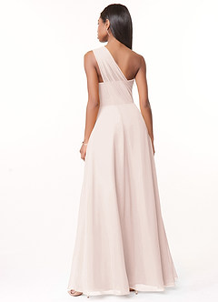 Azazie Ashley Bridesmaid Dresses Rose Petal A-Line Ruched Chiffon Dress image2