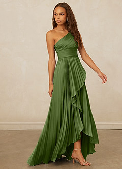 Christian Siriano Bridal for Azazie 1008 Bridesmaid Dresses Juniper A-Line One Shoulder Stretch Satin Dress image4