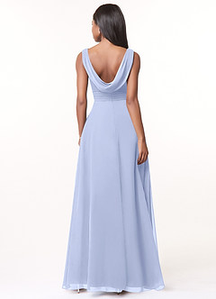 Azazie Karina Bridesmaid Dresses Ice A-Line Pleated Chiffon Dress image2