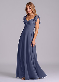 Azazie Leilani Bridesmaid Dresses Stormy A-Line Pleated Chiffon Dress image4