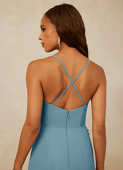 Christian Siriano Bridal for Azazie 1006 Bridesmaid Dresses Moody Blue Mermaid Ruched Chiffon Dress image7