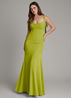 Azazie Carlotta Bridesmaid Dresses Lemongrass Mermaid Sweetheart Neckline Chiffon Dress image1