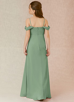 Azazie Kaitlynn Junior Matcha A-Line Off the Shoulder Chiffon Dress image2