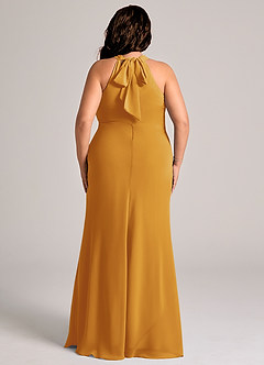 Azazie Doretta Bridesmaid Dresses Butterscotch Mermaid Pleated Chiffon Dress image7
