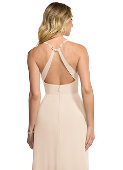 Azazie Davis Brautjungfernkleider A-Linie V-Hals Chiffon Kleid Alabaster Weiß image6
