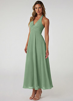 Azazie Tessie Suknie dla druhen Linia A Pofałdowany Szyfon Długość kostki Sukienka image3