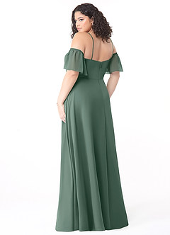 Azazie Sue Bridesmaid Dresses Sea Moss A-Line Off the Shoulder Chiffon Convertible Dress image10