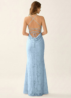 Natasha Sky Blue Jacquard Corset Mermaid Prom Dress image2