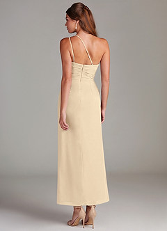 Azazie Eren 신부 들러리 드레스 인어 한쪽 어깨 쉬폰 발목 길이 드레스 image7