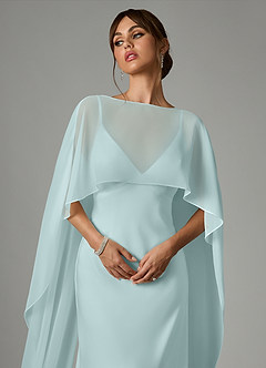 Azazie Stefania Vestidos de madrinha de casamento Vestido Vidro Marinho de Cetim elástico de Linha A image5