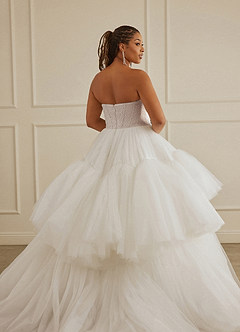 Christian Siriano Bridal for Azazie 2007 Robes de mariée Robe Princesse en Tulle Paillettes Blanc Diamant Moka image18